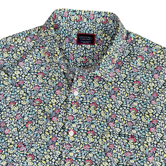 UNTUCKit Shirt Mens XXXL 3XL Floral AOP Short Sleeve Nylon Stretch Golf Preppy - Picture 1 of 4